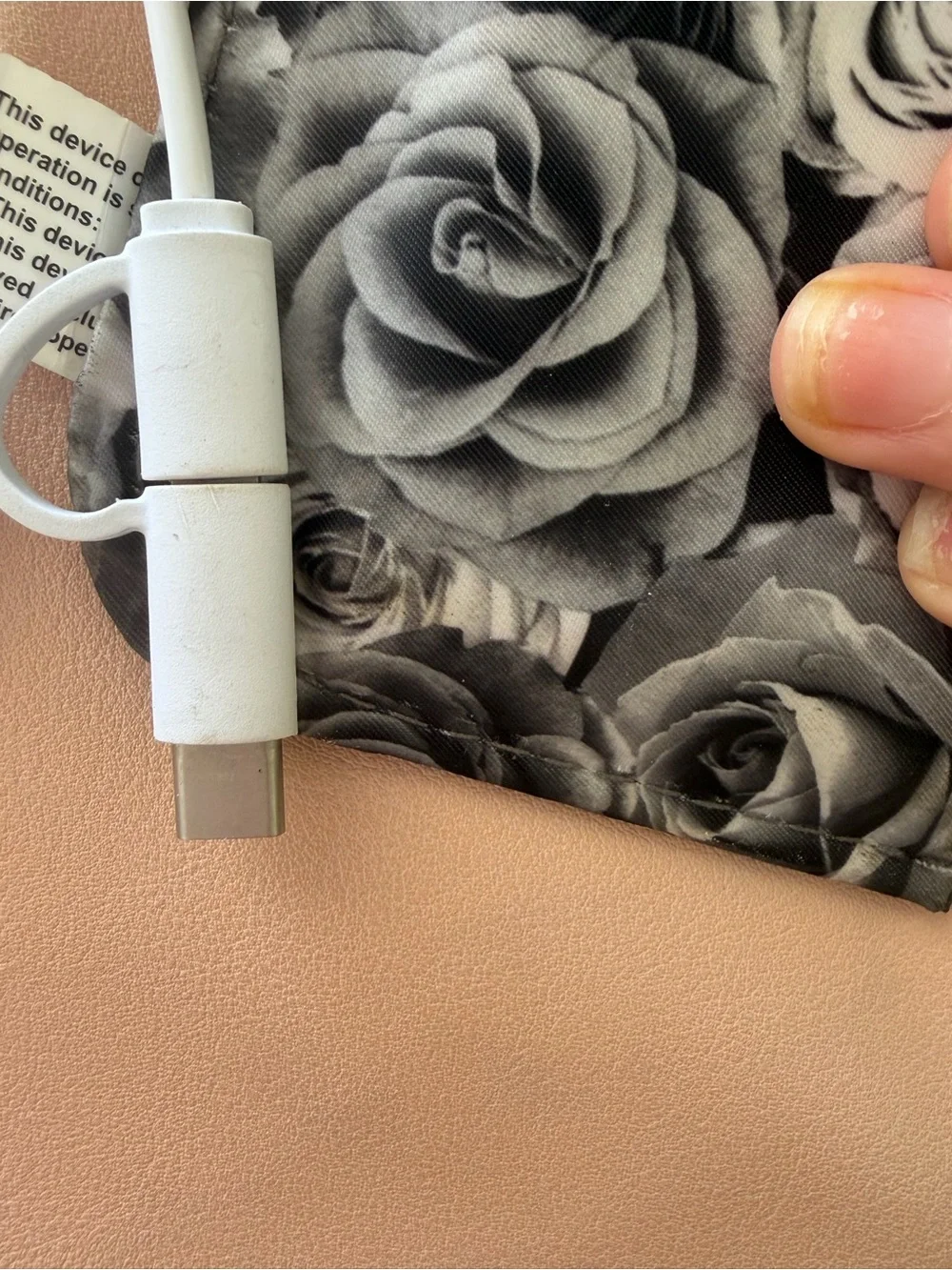 Adrienne Vittadini Blush Wristlet Clutch Vegan Leather Charging Port Included